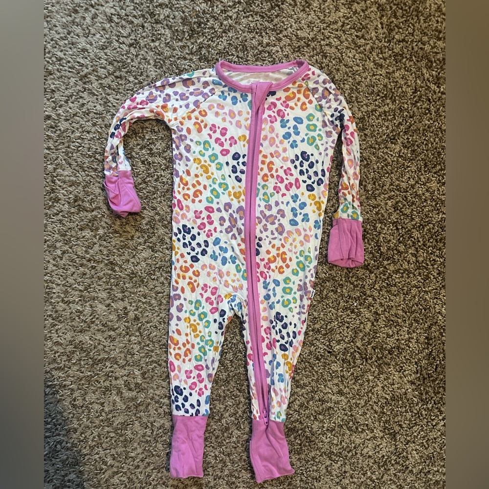 Little Sleepies Multicolor Leopard Kids Footie